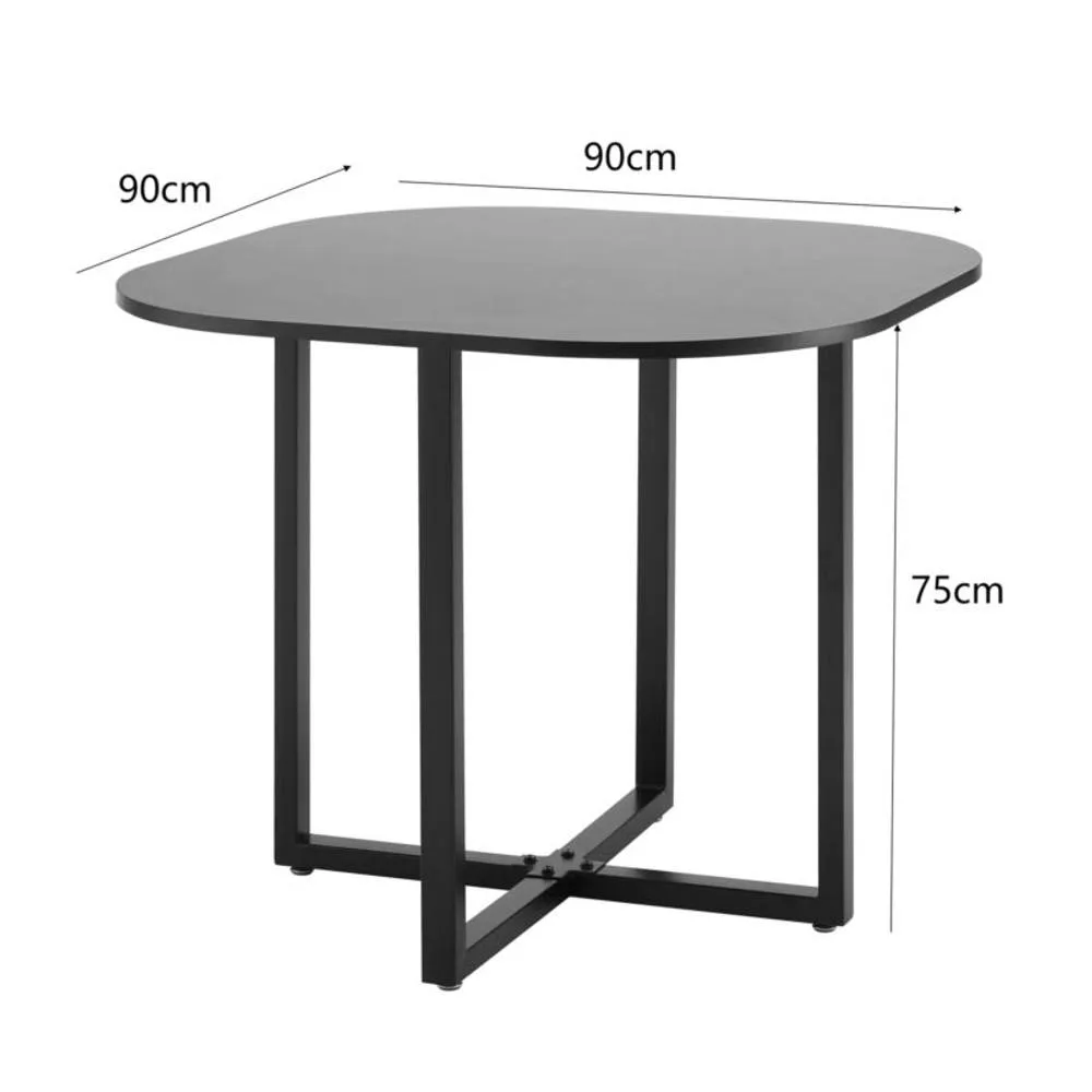 Comfy Living Ltd Black 90cm Square Dining Table Set with 4 Black Chairs 2