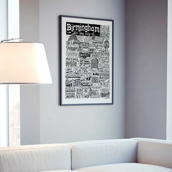 Sketchbook Design Birmingham Landmarks Framed Print 2