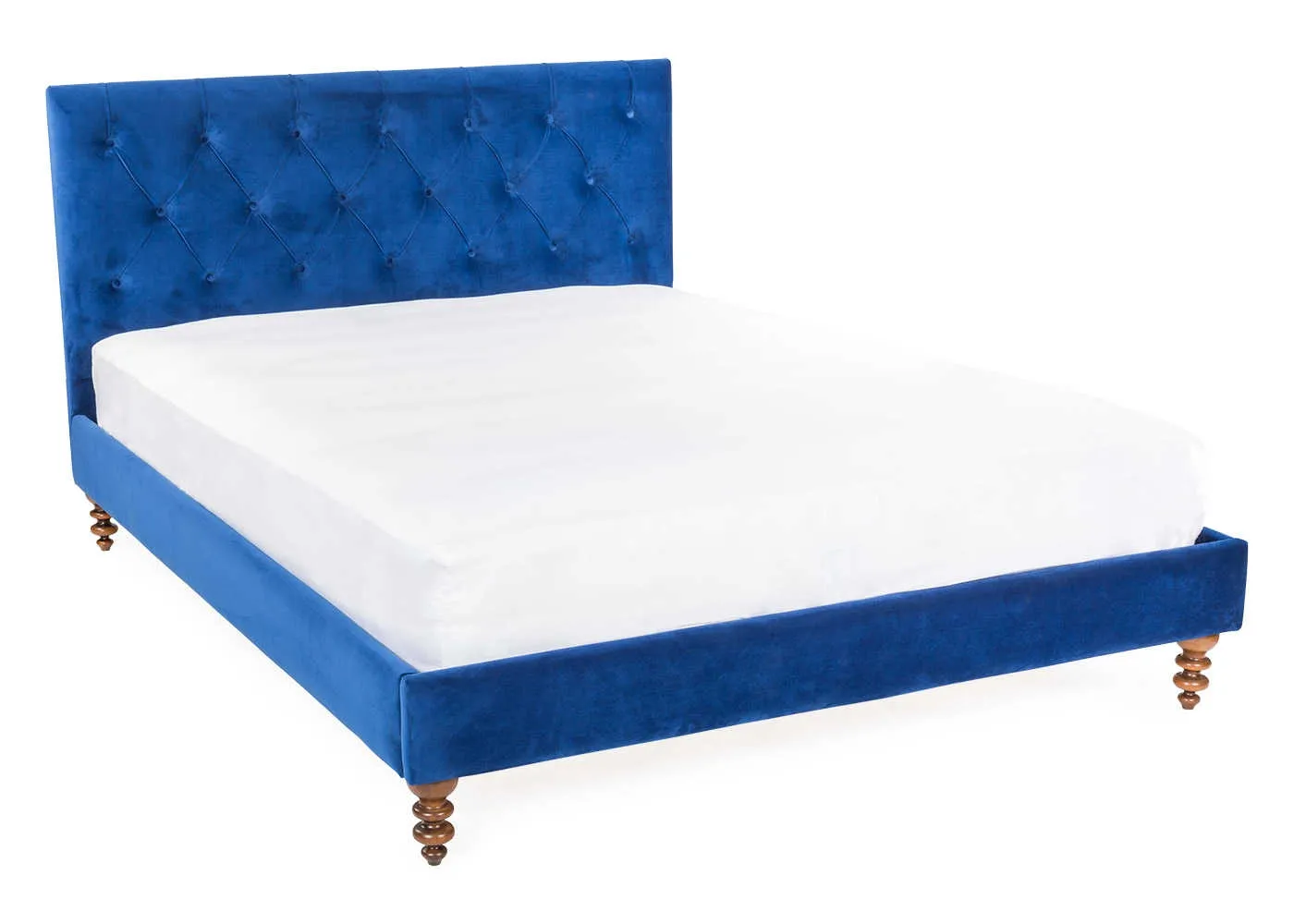 Heal's Balmoral Bedstead King Smart Velvet Blue