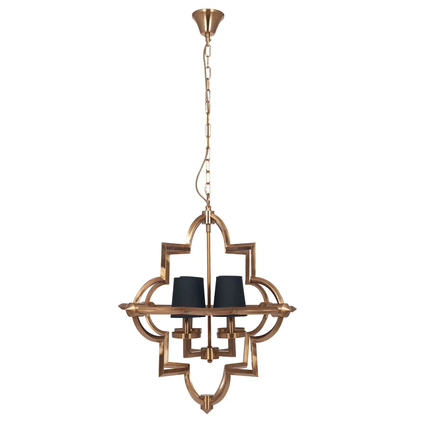 Four Shade Pendant, Antique Brass