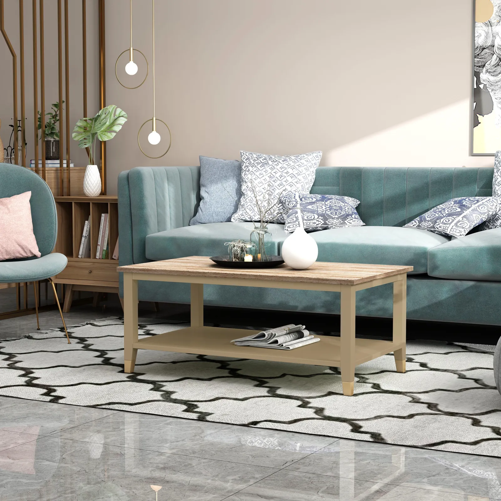 Cabinet Bits Palazzi Coffee Table H45 W100 D56cm in Light Sand 1