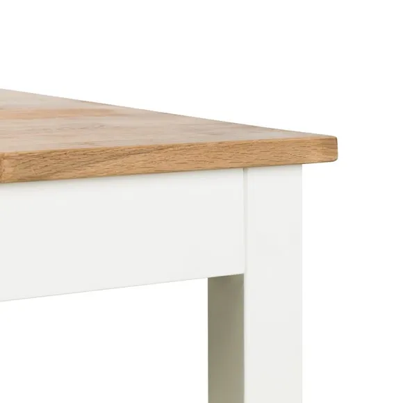 Return - Coxmoor 4 Seater Rectangular Dining Table, Off White Solid Oak 3