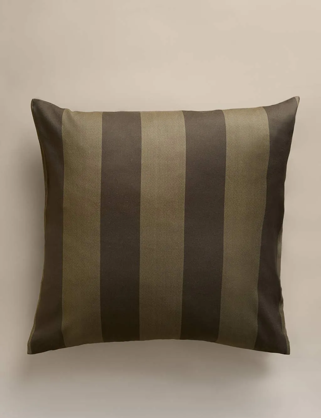 M&S Pure Cotton Stripe Cushion Cover Green