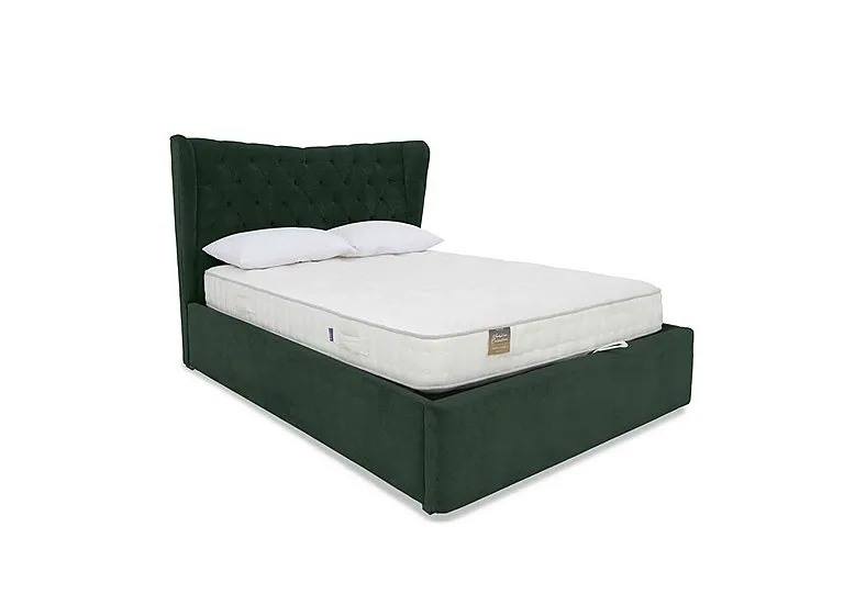 Bauer Ottoman Bed Frame - King Size - Plush Emerald