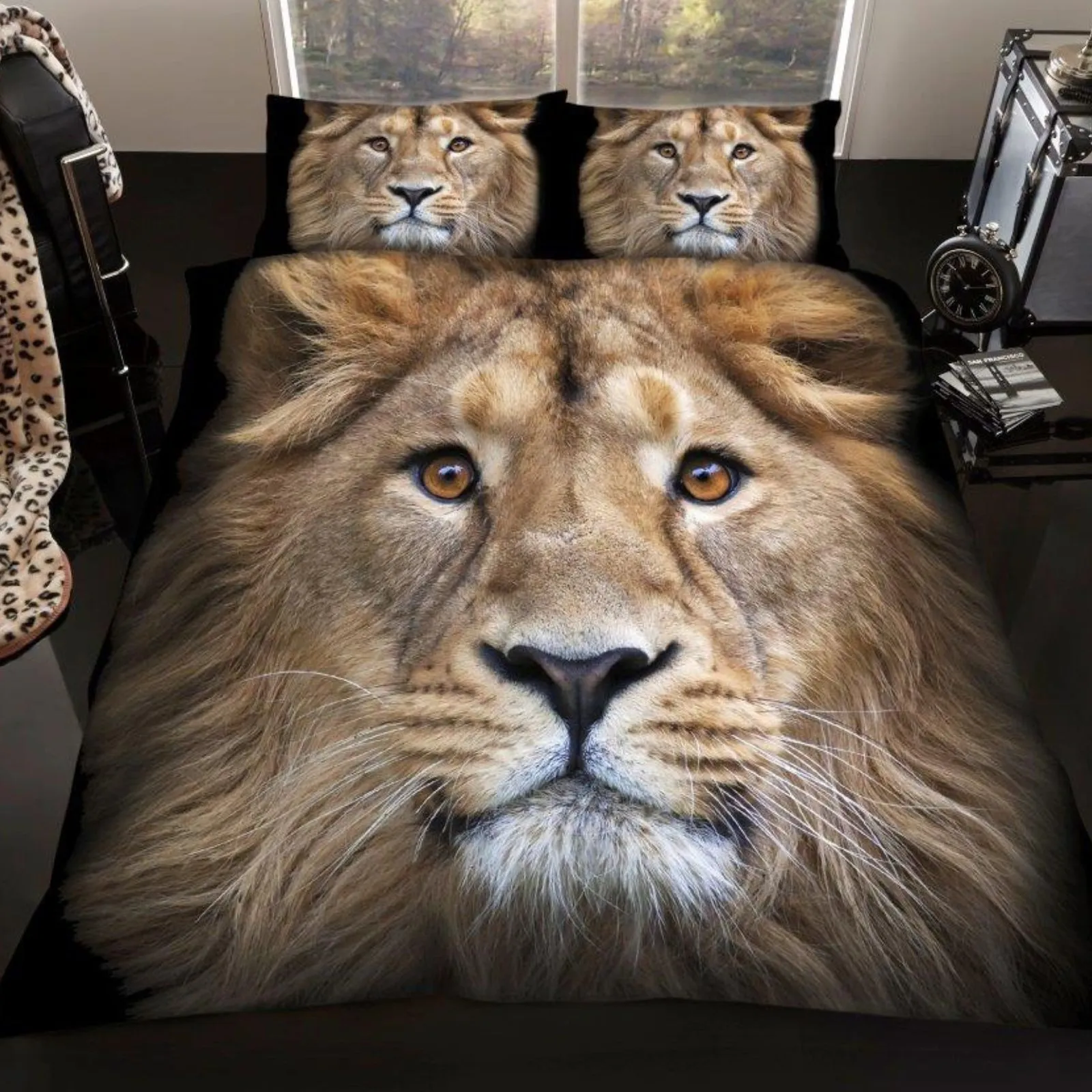 Smart Living 3D Effect Animal Polycotton Printed Duvet Cover Set in Natural 2