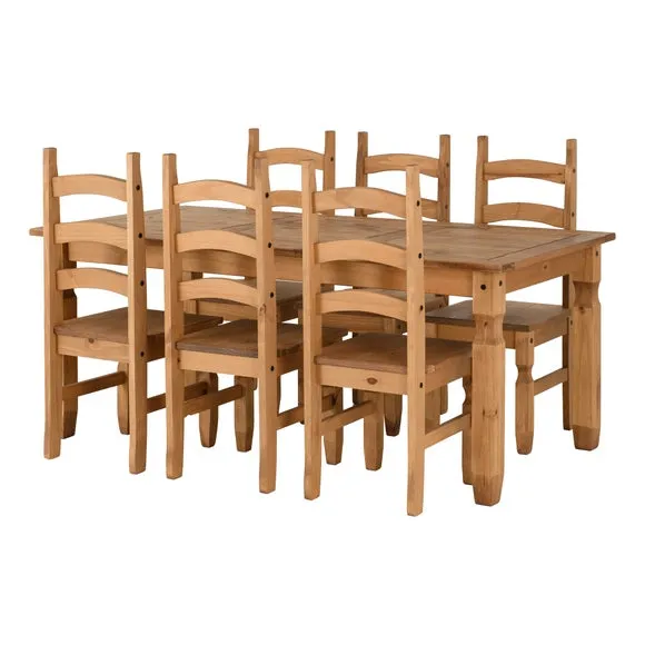 Corona 6 Seater Rectangular Dining Table with 6 Chairs 2