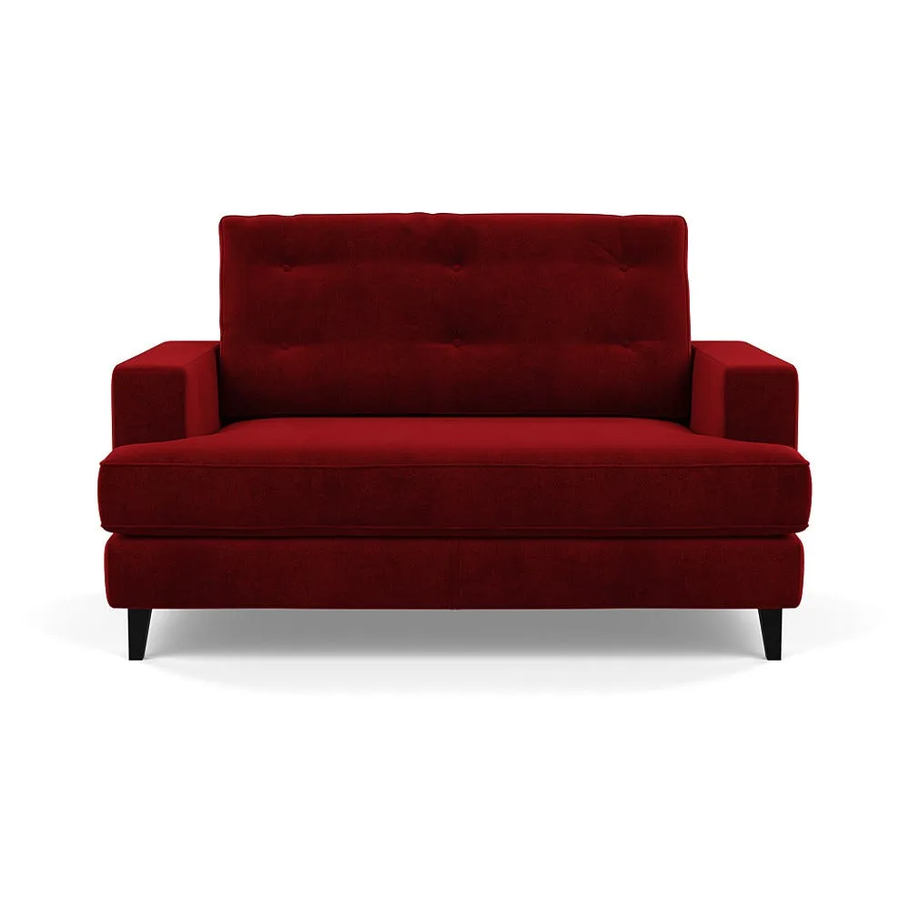 Heal's Mistral Loveseat Smart Luxe Velvet Mulberry Black Feet