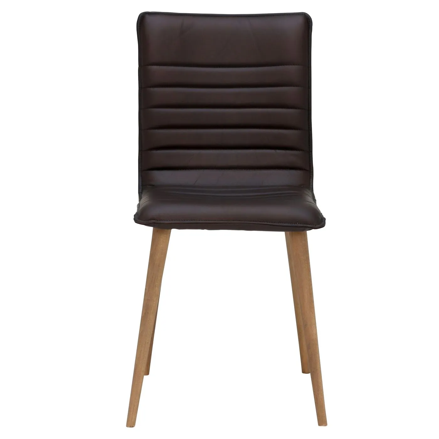Bram Striped Dining Chair - Brown - Leather - W41 x D56 x H85cm - Barker & Stonehouse