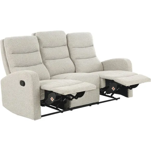 Rena Tonal Faux Linen Manual Recliner 3 Seater Sofa 5