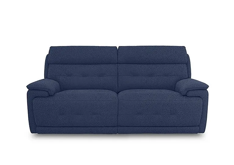 Brescia Fabric 3 Seater Power Recliner Sofa with Power Headrests - Blue