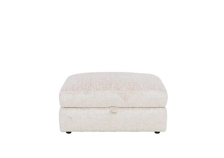 Pandora Large Storage Footstool - Plain Ivory