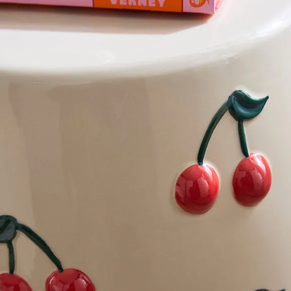 Cherry Print Ceramic Side Table 2