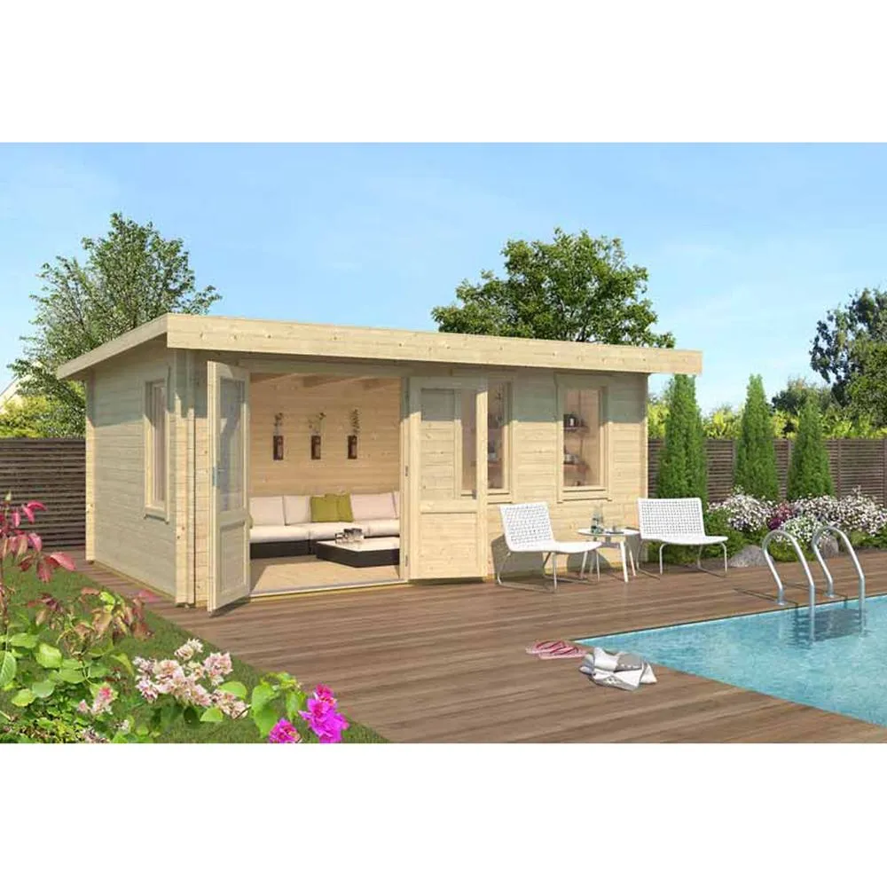 Lasita Maja Ltd Baruda 53-Log Cabin, Garden Room, Home Office - L570xW415xH222.3 cm in Light Tan