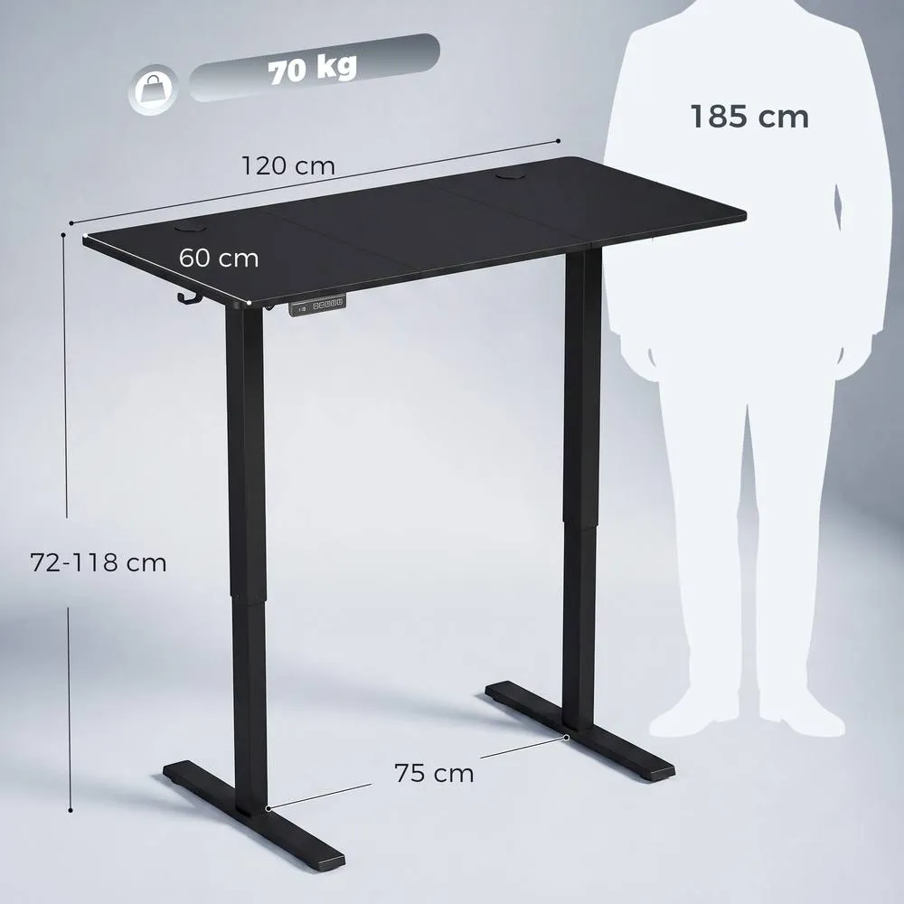 HOMCOM Standing Desk Memory Control Adjustable in Black 3