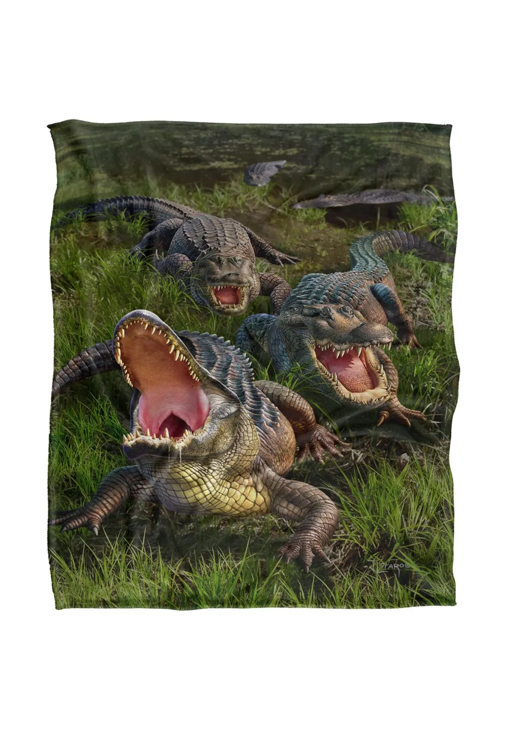 JQ Licensing Jlo Alligators Silky Touch Super Soft Throw Blanket 152 X 127 cm in White
