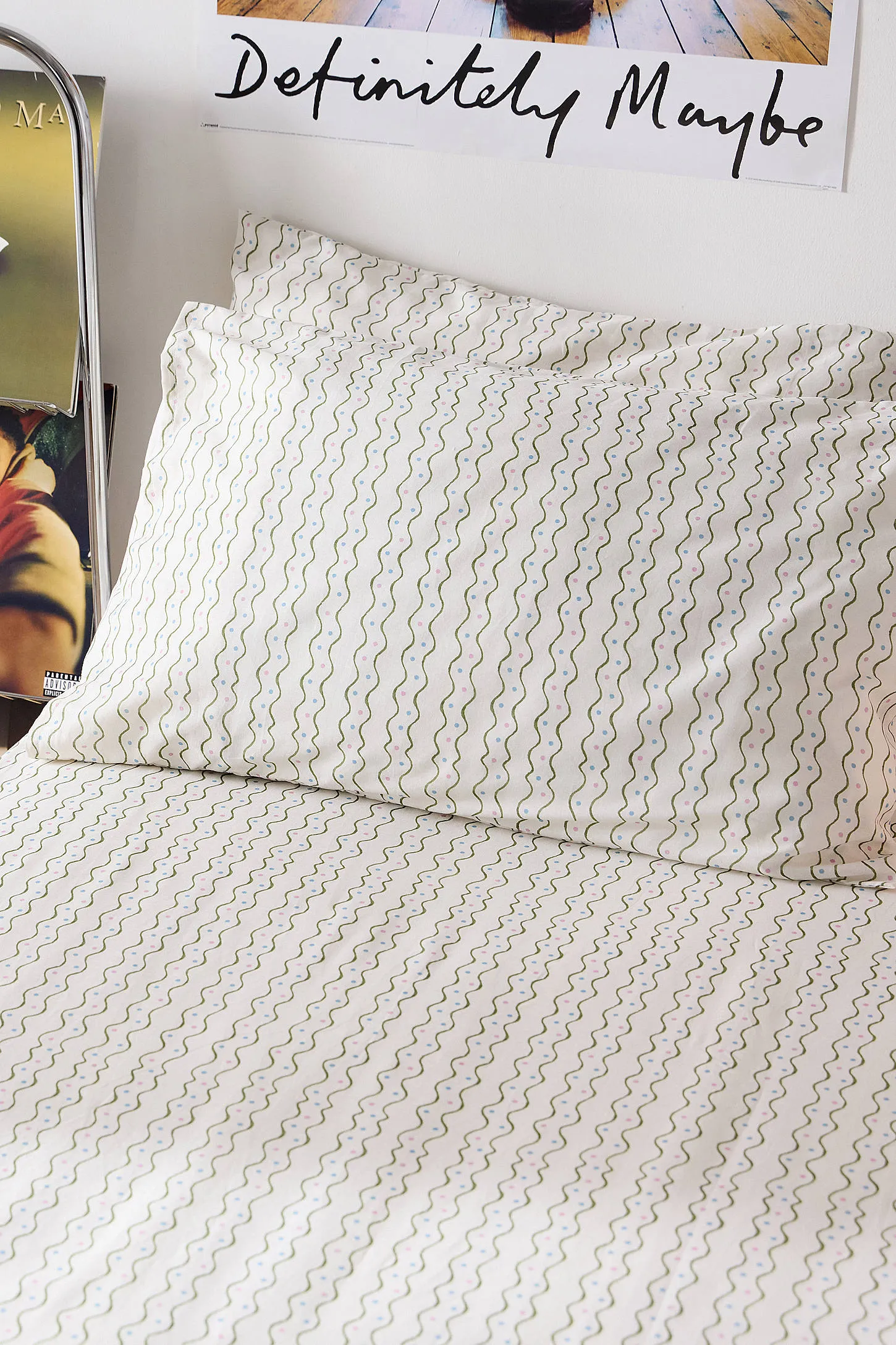 Wiggle Stripe Fitted Sheet & Pillowcase Set - Neutral 3