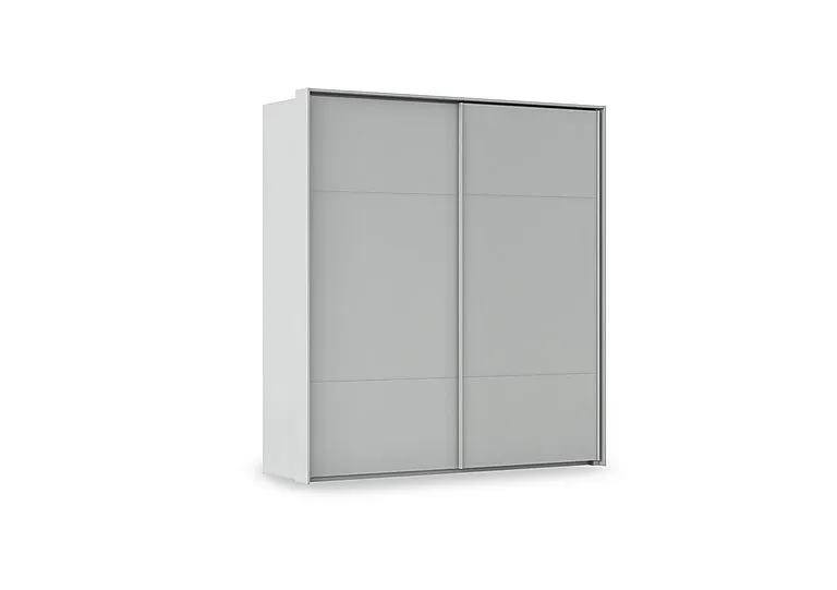 Haven 210cm 2 Door Slider Wardrobe with Décor Doors - Silk Grey/Silk Grey Front