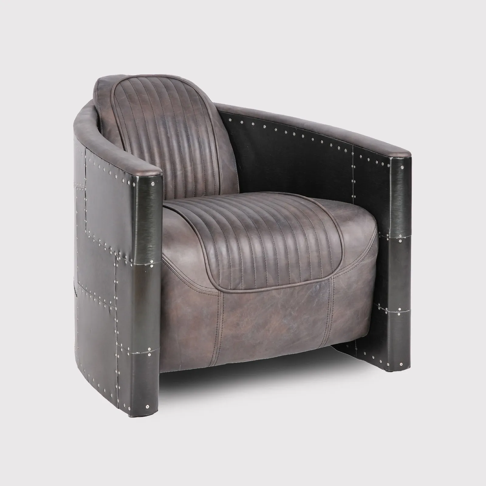 Timothy Oulton Aviator Tomcat Armchair, Black Leather | Barker & Stonehouse 1