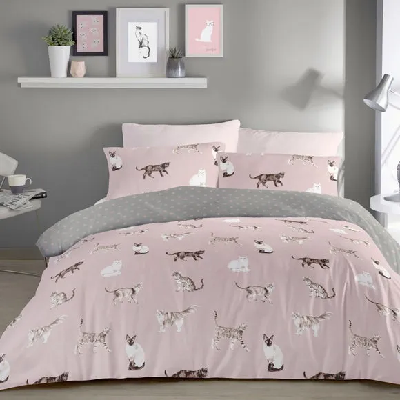 Fusion Cats Reversible Duvet Cover and Pillowcase Set