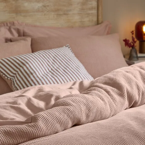 Yard Hebden Waffle 100% Cotton Duvet Cover & Pillowcase Set 2