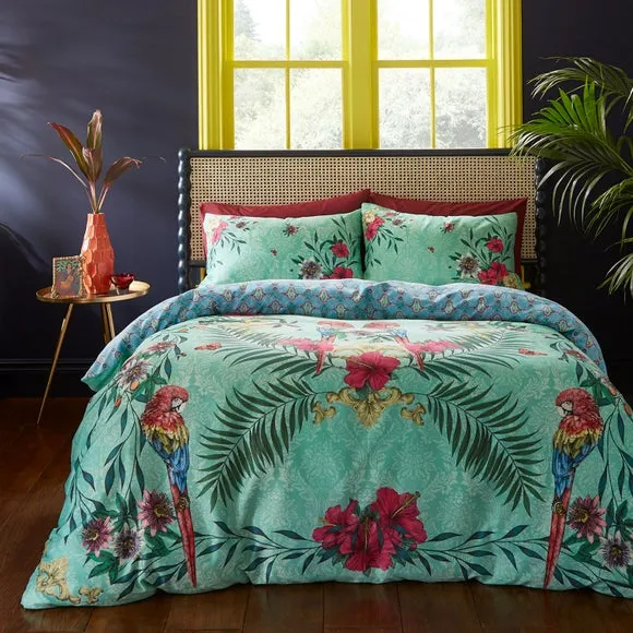 Matthew Williamson Paradise Parrot 100% Cotton Duvet Cover & Pillowcase Set