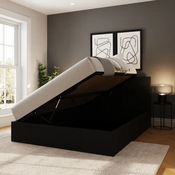 Side Lift Ottoman Bed, Faux Leather 2