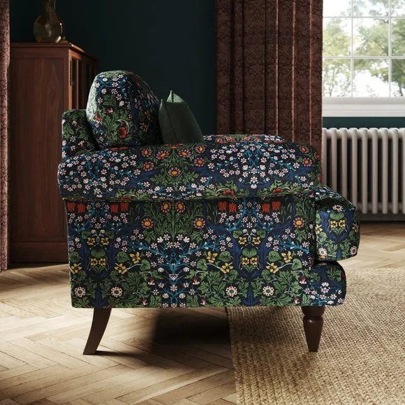 Jolene William Morris Blackthorn Print Velvet Snuggle Chair 2