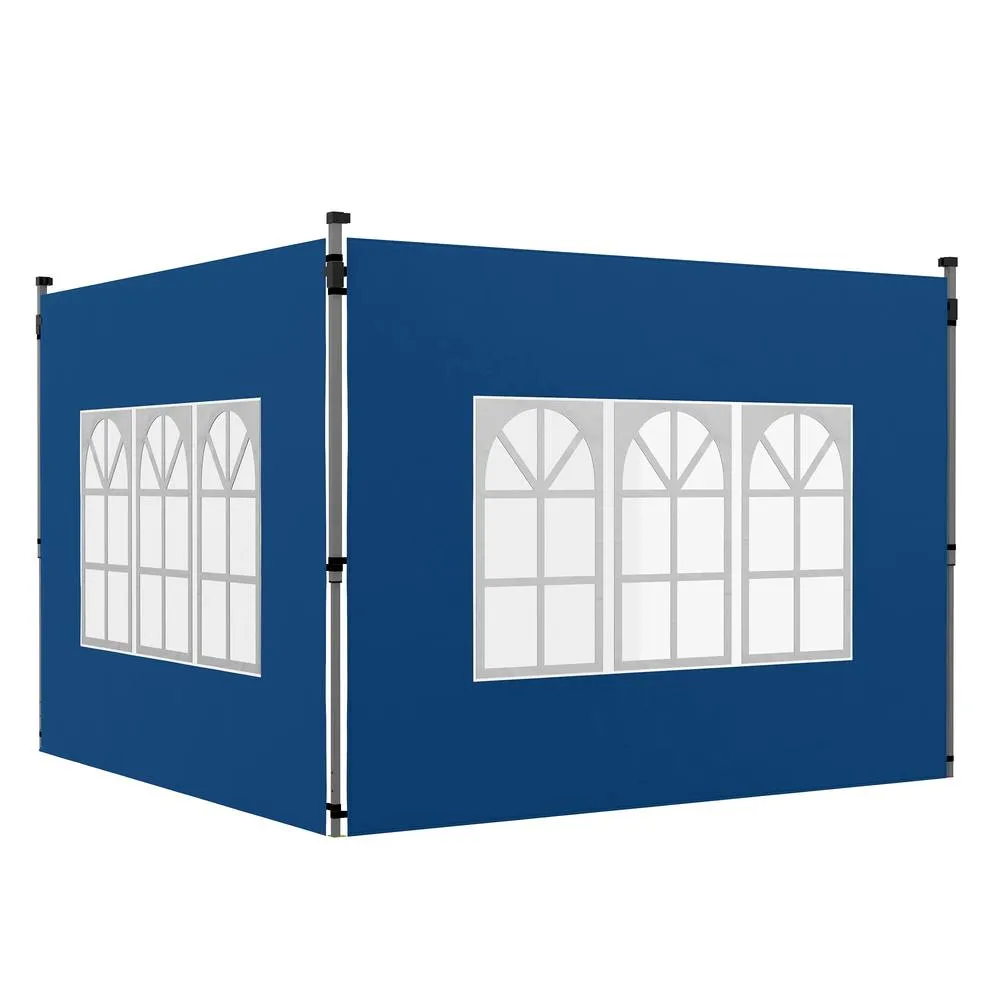 OUTSUNNY Gazebo Side Panels for 3x3(m) or 3x4m Pop Up Gazebo, 2 Pack in Blue 2