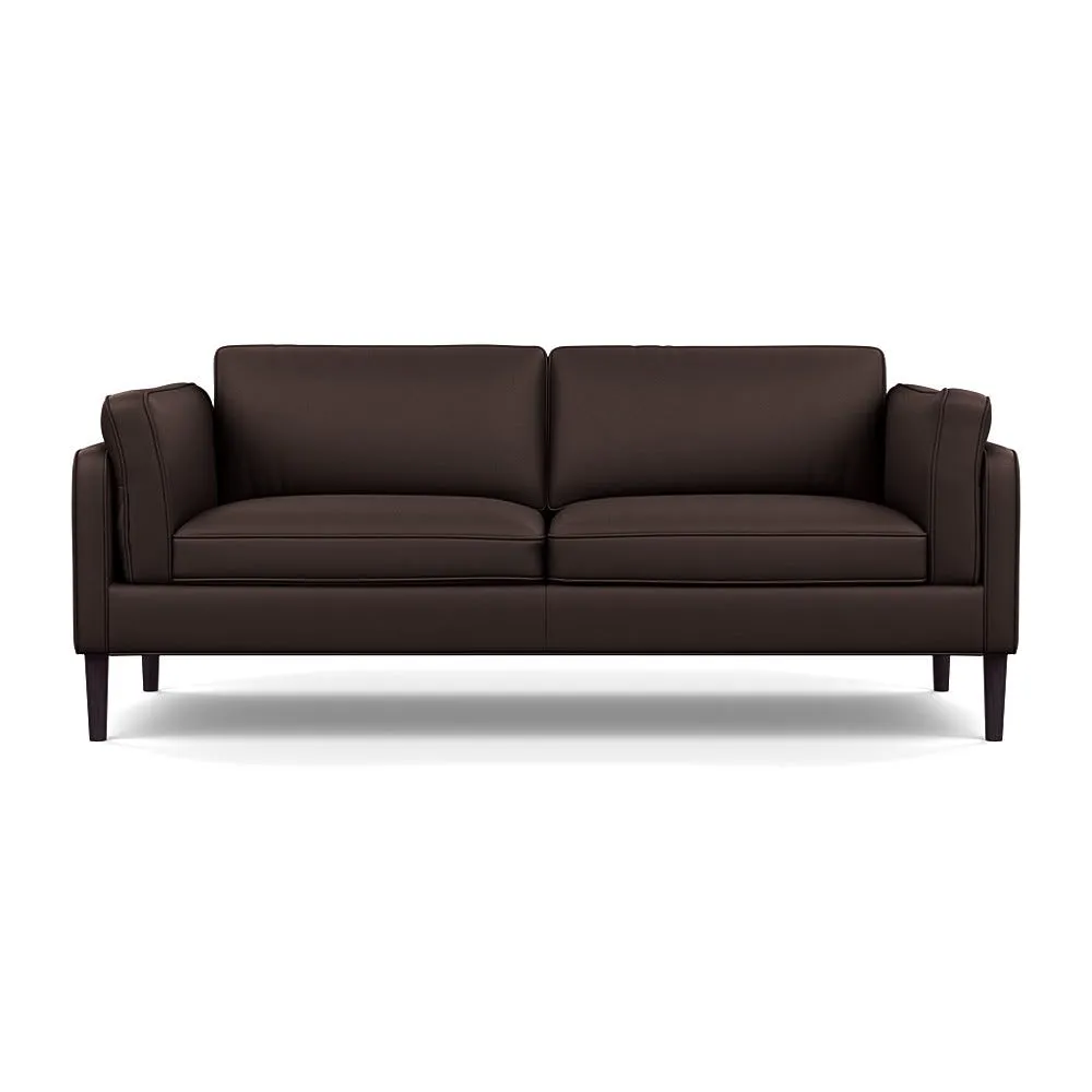 Heal's Sonno 3 Seater Leather Grain Chocolate 066 Wenge Black Feet 1