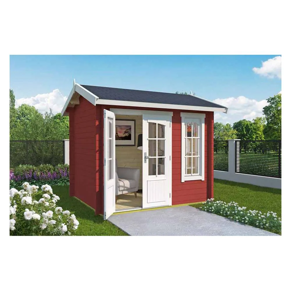 Lasita Maja Ltd Alex Mini-Log Cabin, Garden Room, Home Office - L290xW254.1xH245.1 cm in Light Grey 4