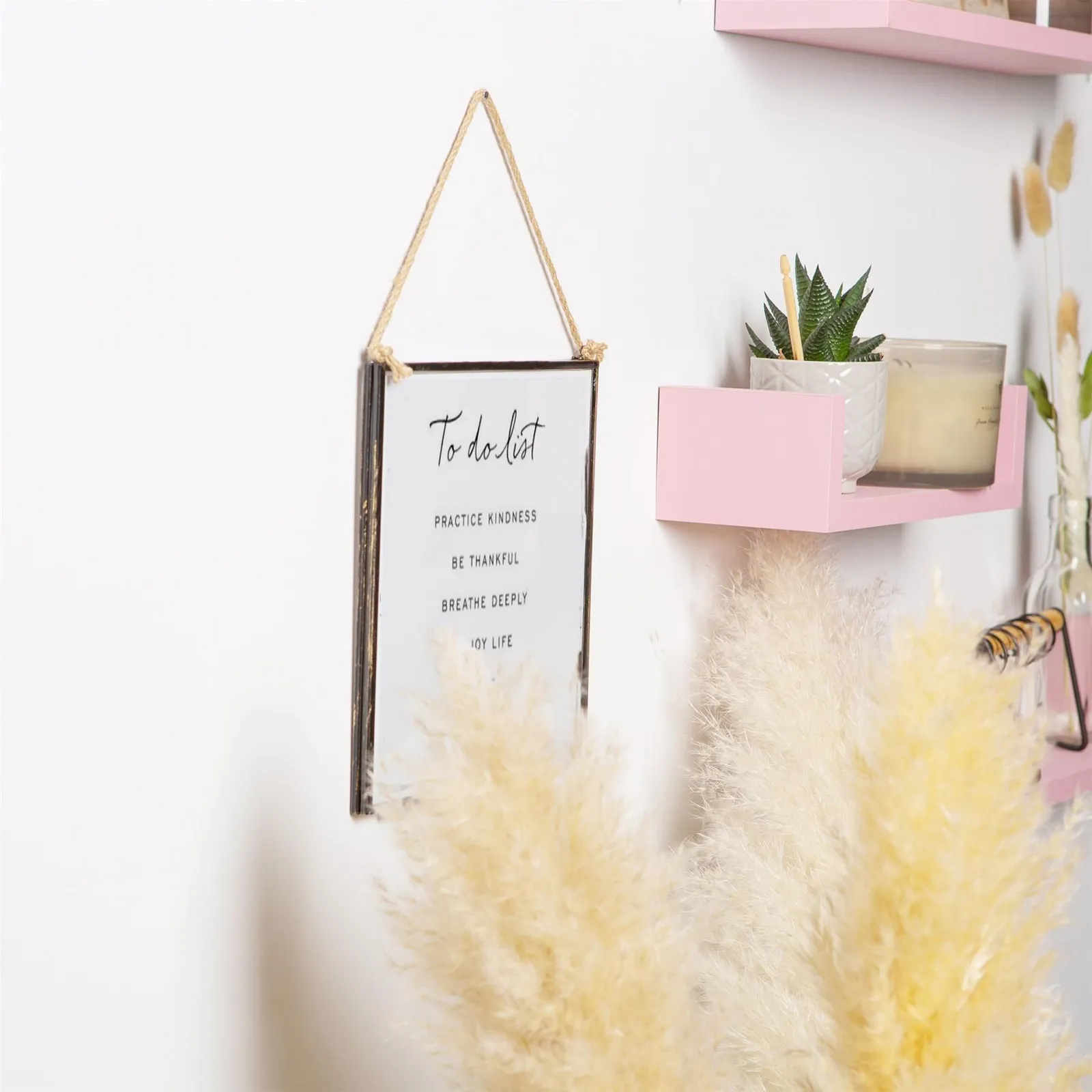 Nicola Spring 5x Hanging Metal Photo Frames - 8" x 8" - Picture Frame Wall Mounted Frame with Rope in Black 4