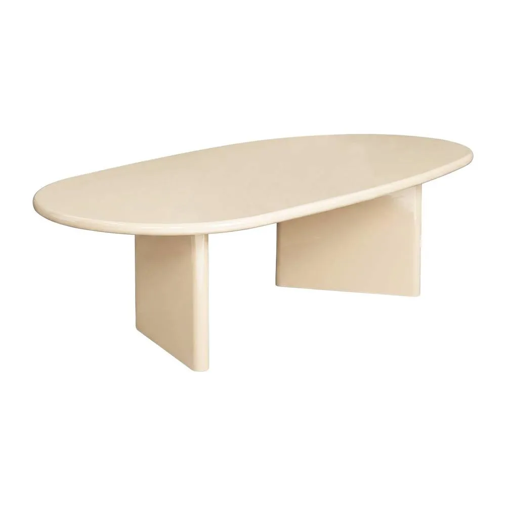 sweeek Oval coffee table with glossy finish in Cream 2