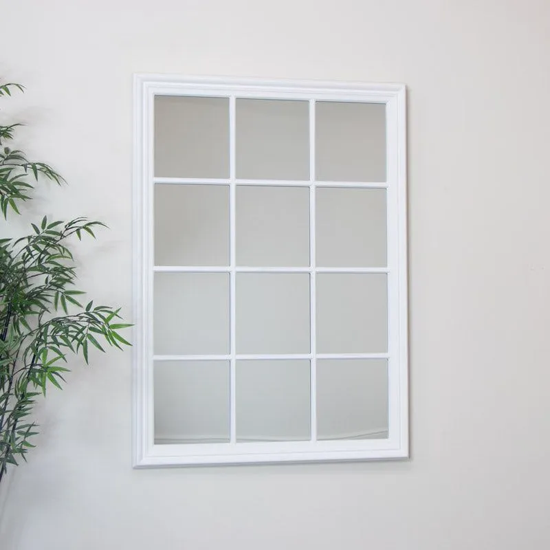 Melody Maison Large Matte White Window Mirror 130cm X 95cm 2