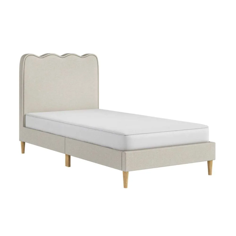 Flair Ellis Single Bed with Cloud Headboard in Beige 3