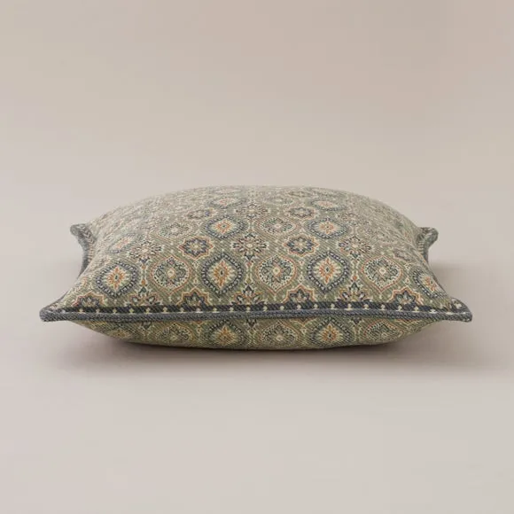 Global Floral Olive Green Square Cushion Cover 4