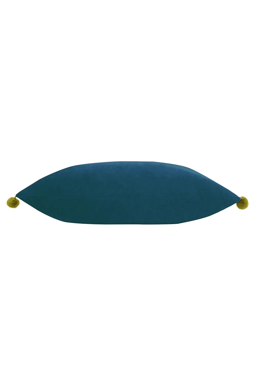Paoletti Fiesta Soft Velvet Pom Pom Trimmed Cushion in Dark Blue 2