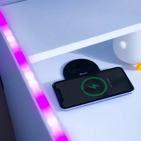 X Rocker Electra Desk with Wireless Charging and LED Lights 5