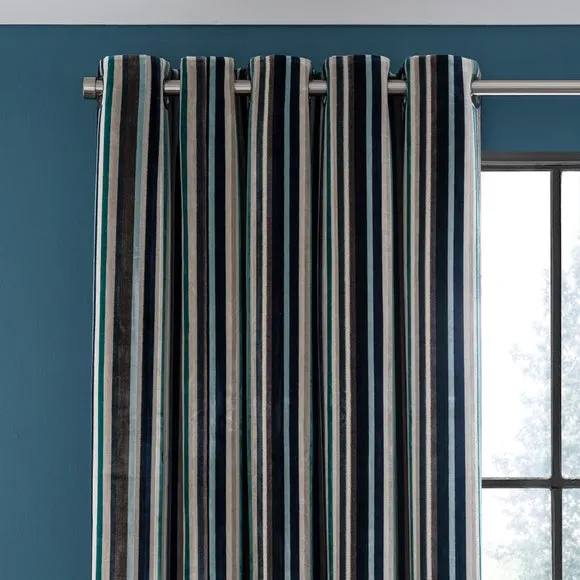Aliyah Stripe Eyelet Curtains 1