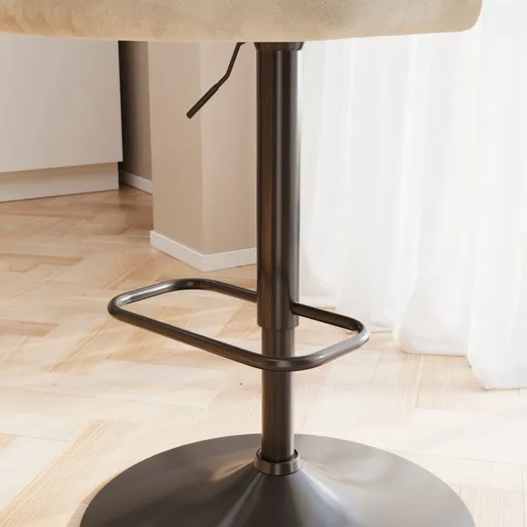 Kendall Bar Stool with Black Legs, Velvet 4