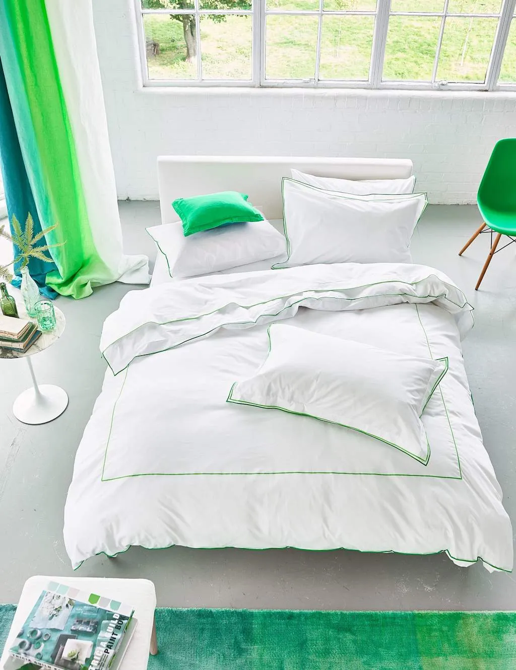 Designers Guild Pure Cotton Astor Bedding Set Green Mix