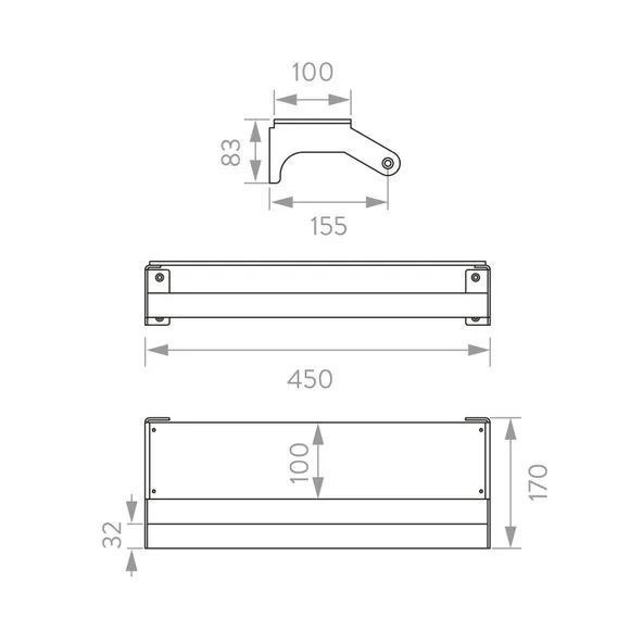 Invisible Creations Elegance Straight Shelf 4