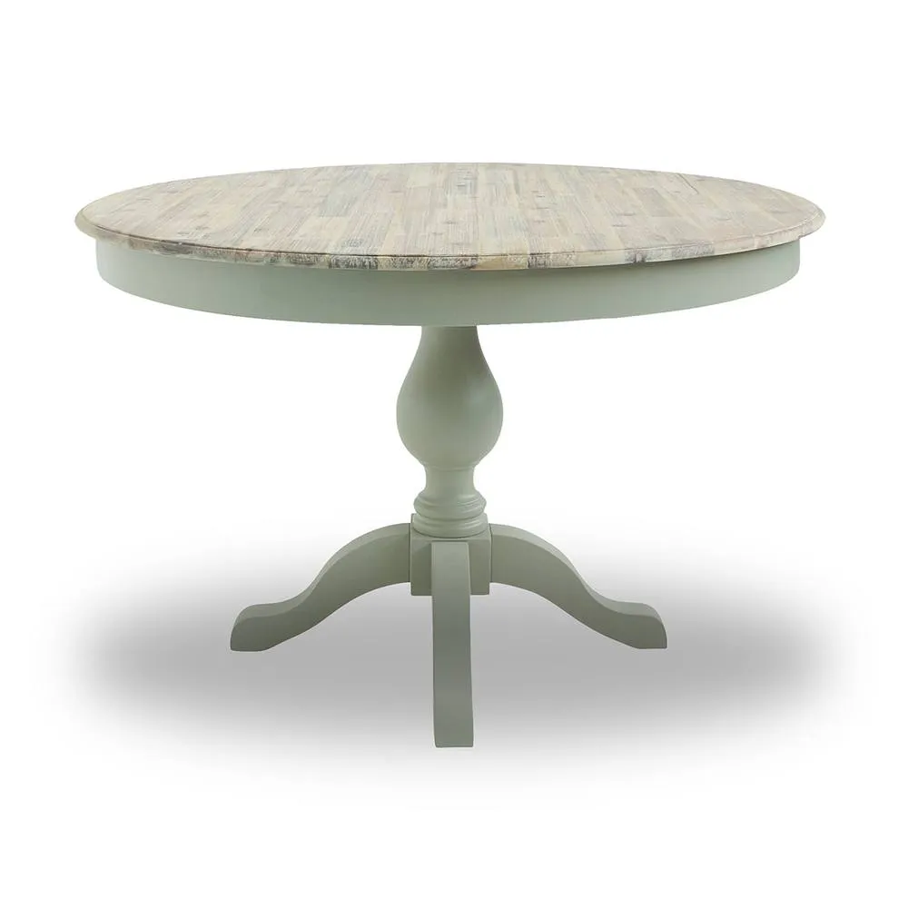 Statement Furniture Florence Large Pedestal Round Dining Table 120cm in Light Green 1