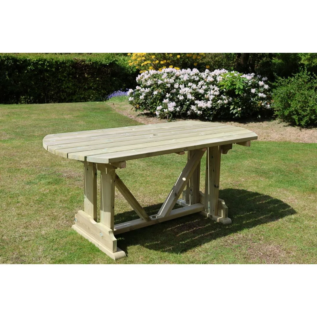 Churnet Valley Garden Furniture Ltd Ergo 6 Seater Dining Table - Minimal Assembly Required in Light Brown 2
