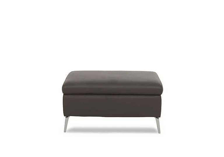Daytona Leather Footstool - Storm