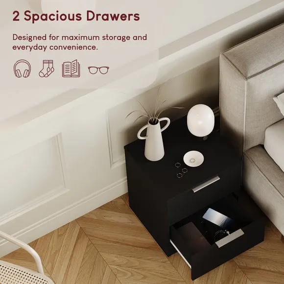 Return - Hayes 2 Drawer Bedside Table 4