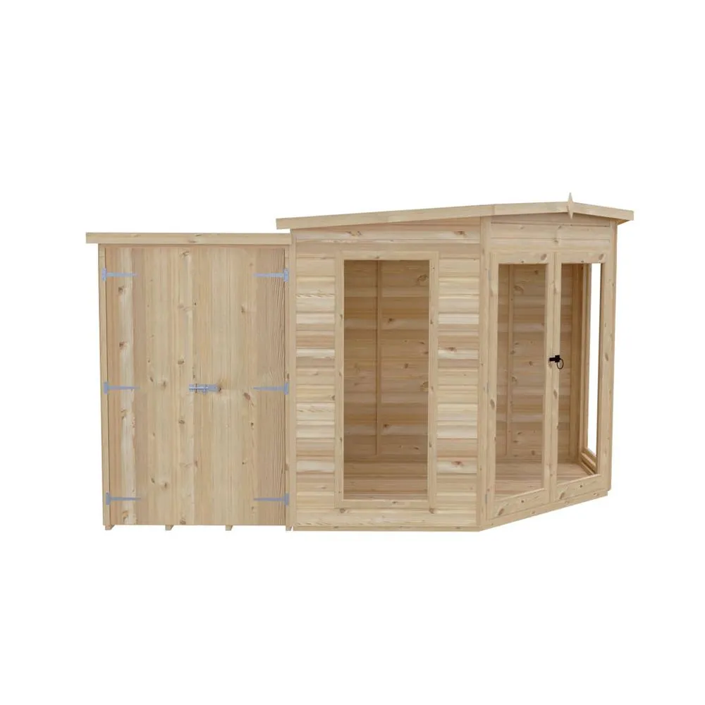 Shires Barclay 8 x 12 Feet with Side Shed - L119 x W224.8 x H190.2 cm in Brown 3