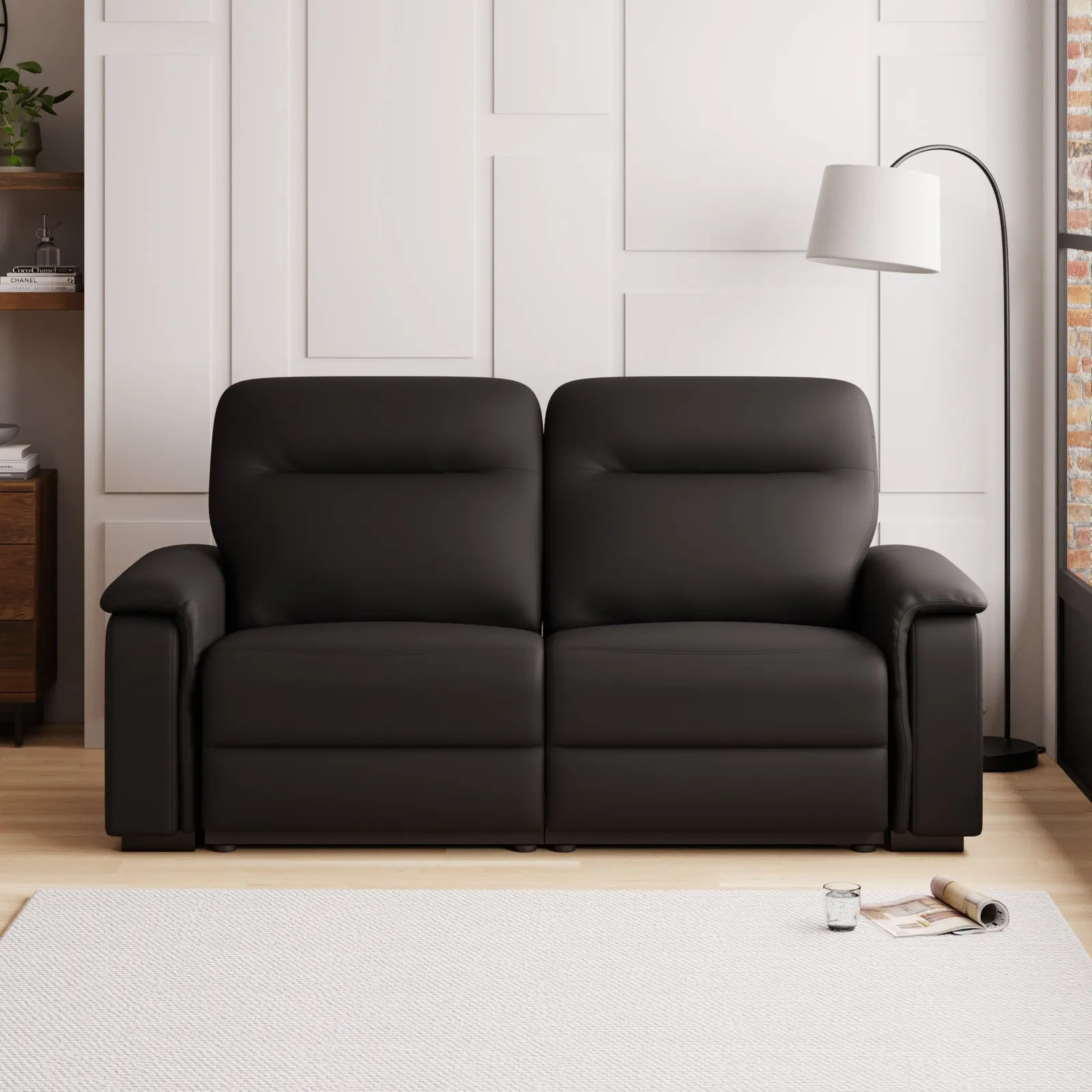 Bianca Electric Reclining 3 Seater Sofa Black