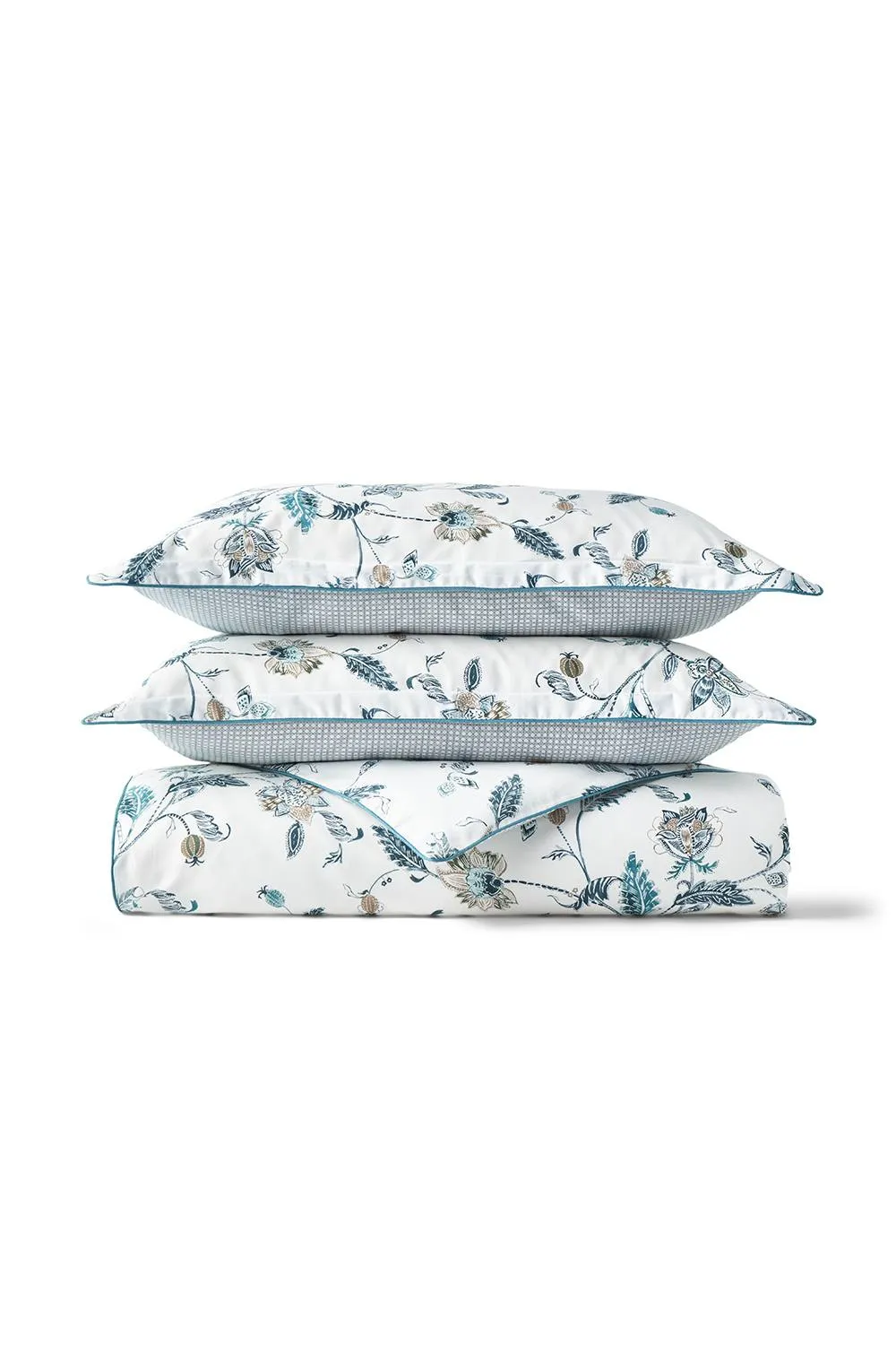 CHRISTY 'Bramley' Spring Floral Cotton Sateen Duvet Cover Set in Blue 2