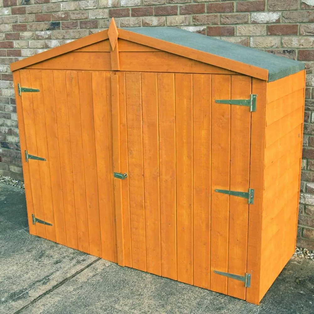 Shires 7 x 3 Feet Bike Store Garden Shed - Dip Treated in Brown 4
