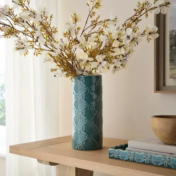 Blue Bow Vase